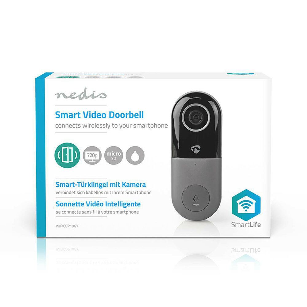 -Fi Smart Videodeurbel. Bediening via App. microSD-Sleuf. HD 720p