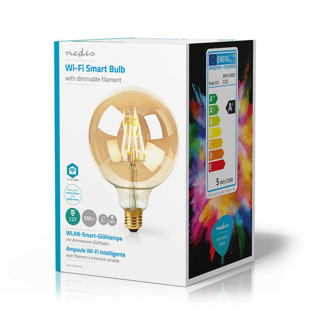 Wi-Fi Smart LED Filament Lamp | E27 | 125 mm | 5 W | 500 lm