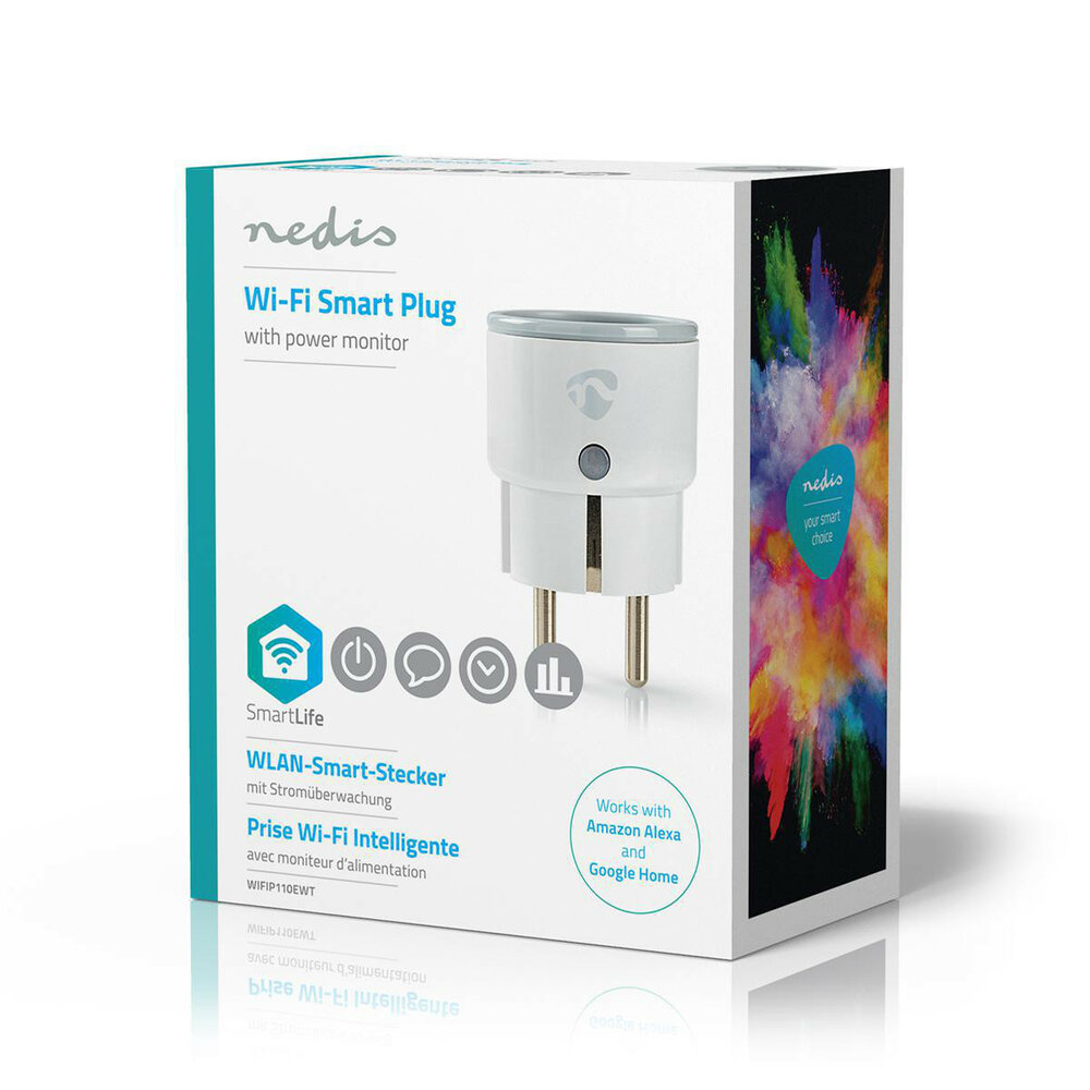 Wi-Fi smart plug - 2500 Watt met stroommeter - Belgie/Frankrijk