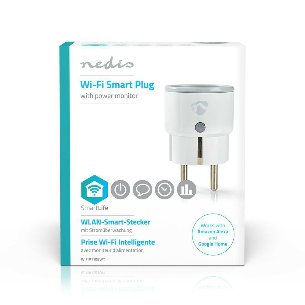 Wi-Fi smart plug - 2500 Watt met stroommeter - Belgie/Frankrijk