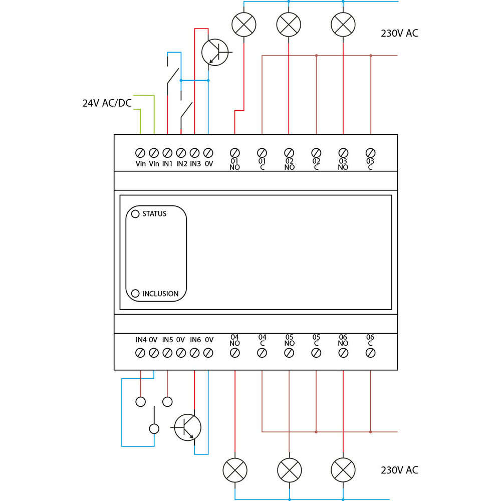 HeatIT, 6 voudige DIN rail schakelaar, z-wave