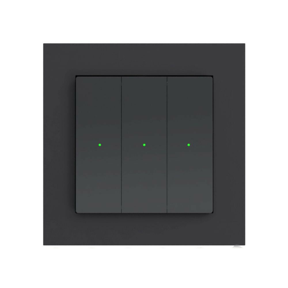 Wandschakelaar Z-Push - Zwart mat - Heatit- Zwave