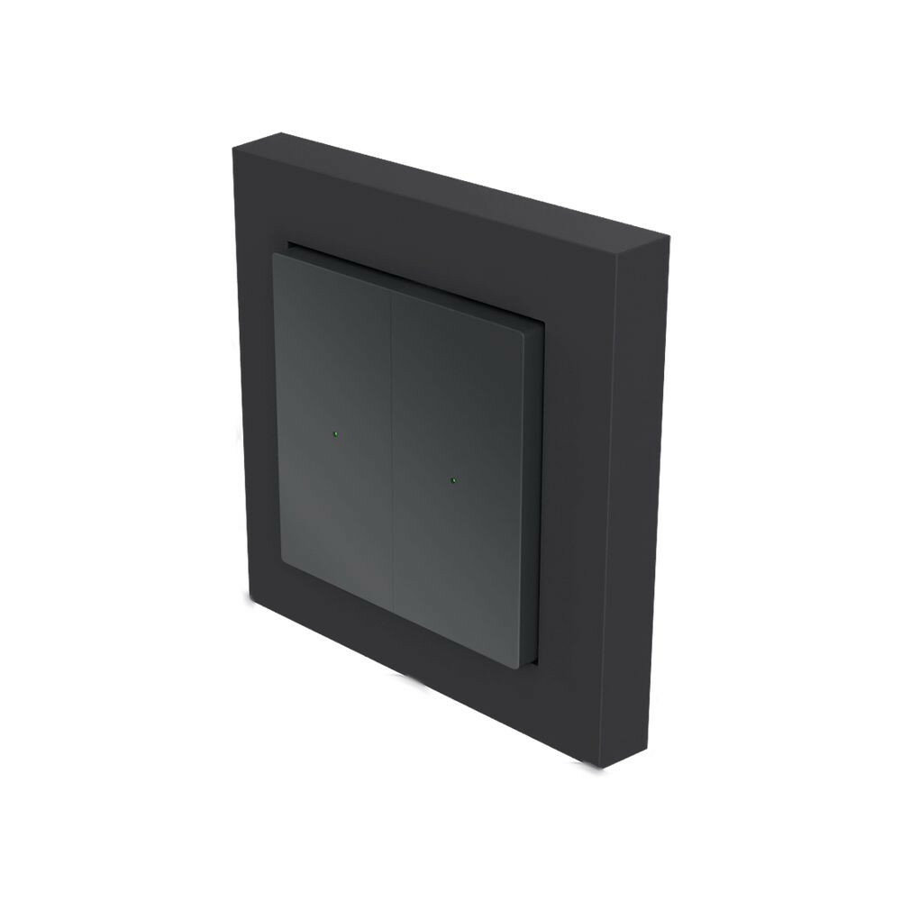 Wandschakelaar Z-Push - Zwart mat - Heatit- Zwave