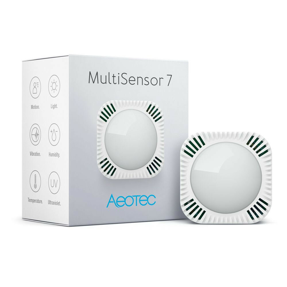 Multisensor 7 - AEOTEC - Zwave - beweging - licht - vocht - temperatuur - vibratie - UV