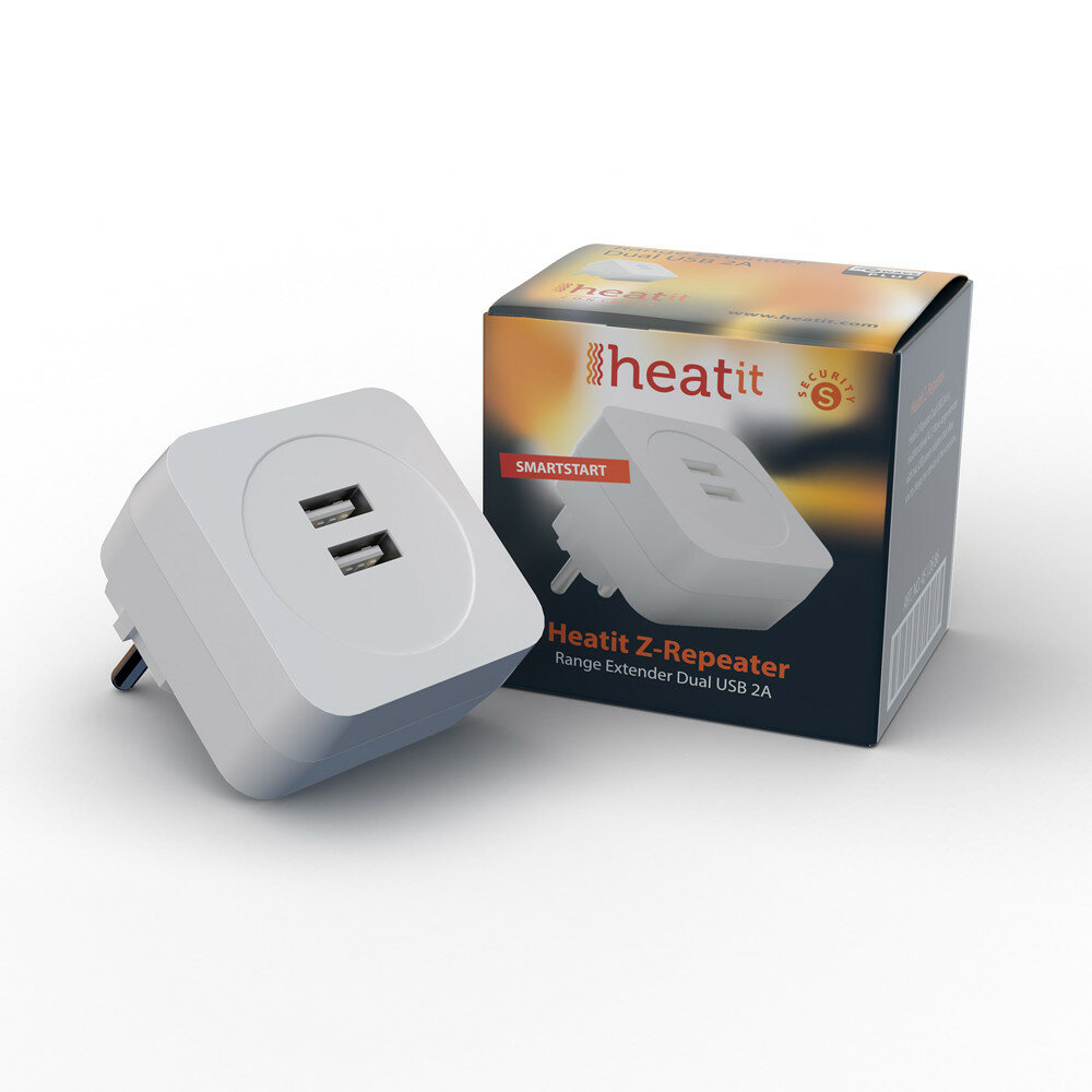 Multifunctionele range extender met 2 USB poorten