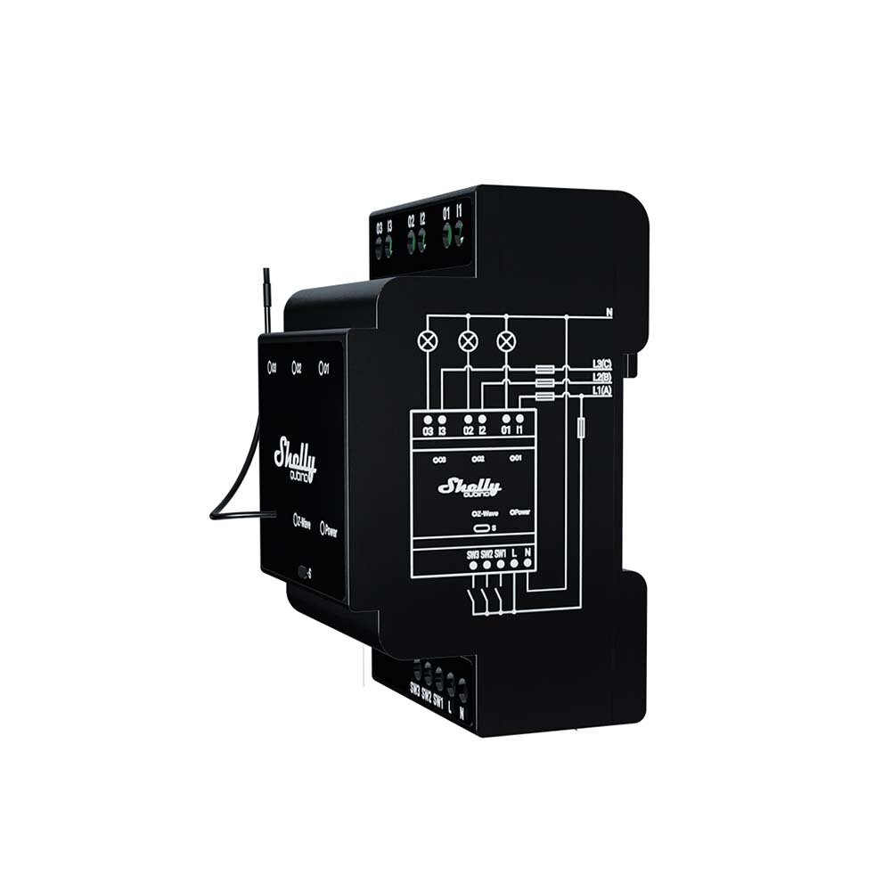 Shelly Qubino Wave Pro 3 - module met 3 schakelingangen en uitgangen