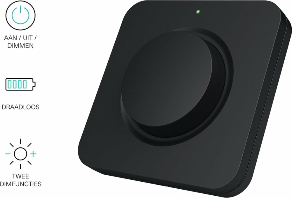 Draadloze dimmer draaiknop Klikaanklikuit zender, AWRT-1000, zwart