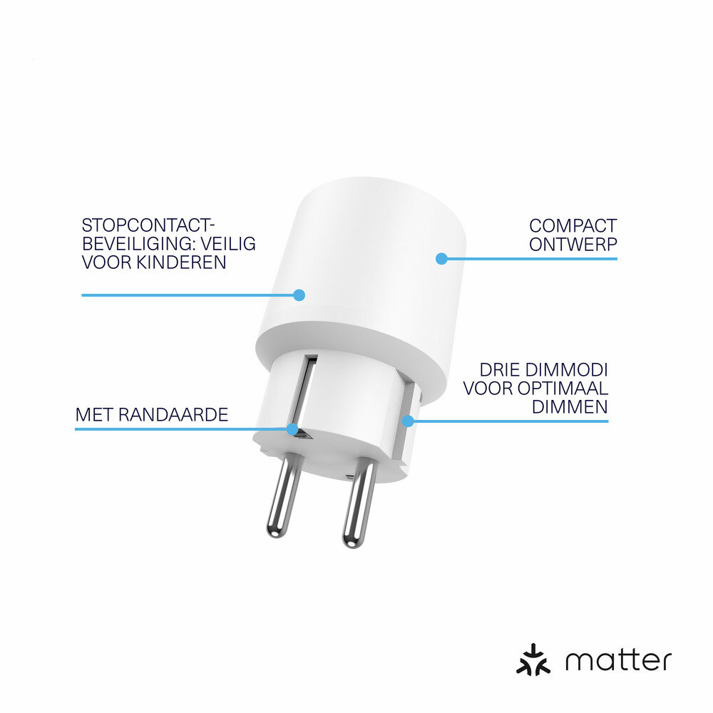 Klikaanklikuit Matter stekkerdimmer | Matter en 433 Mhz| MACC-200