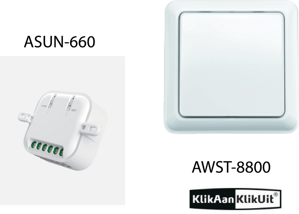 Klikaanklikuit dubbele zonwering/rolluik set - AWST-8800 + ASUN-660