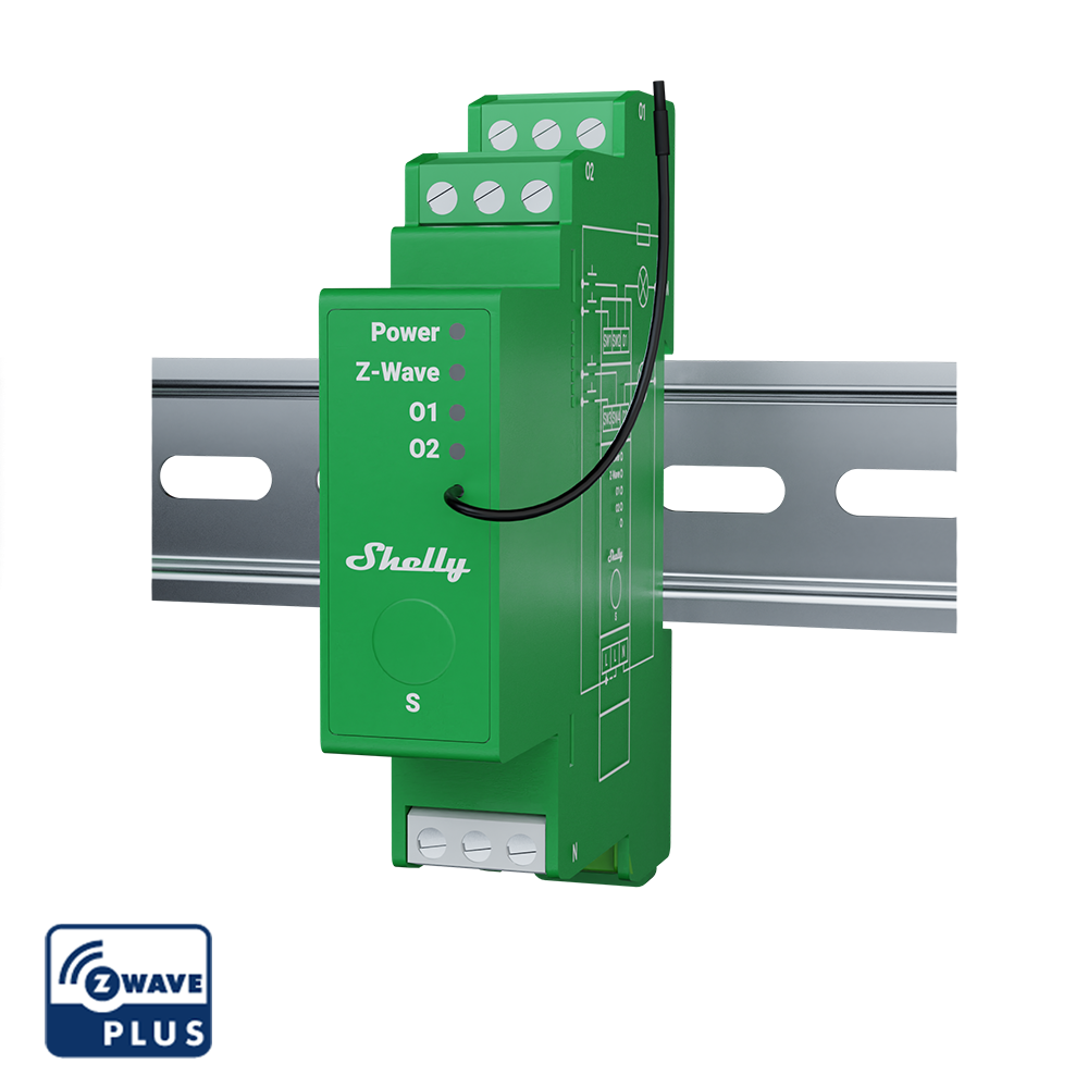 Shelly Wave Pro Dimmer 2PM - 2-voudige dimmer op DIN rail