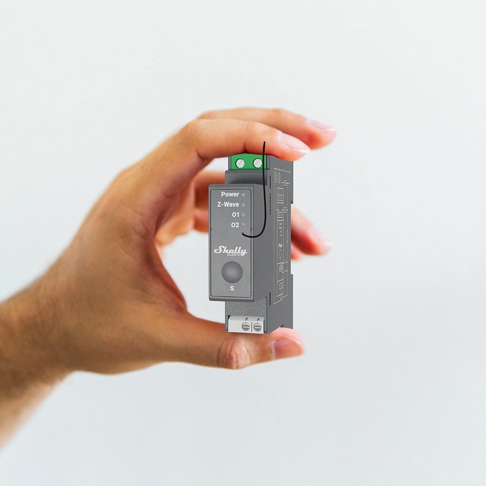 Shelly Wave Pro 2 - 2-voudige Z-wave schakelaar voor op DIN rail