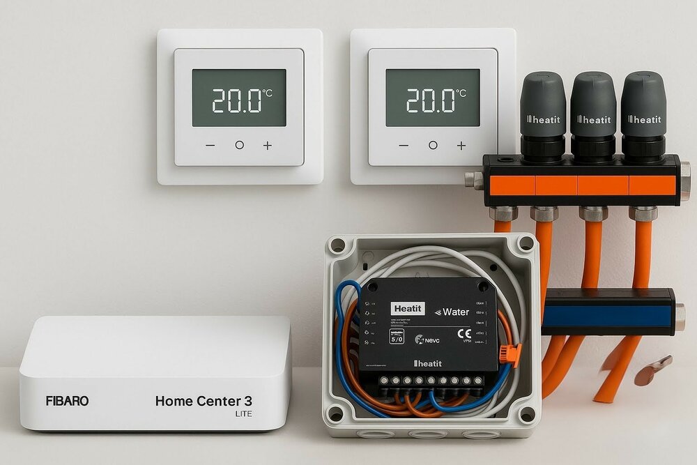 Complete draadloze vloerverwarmingset voor twee zones