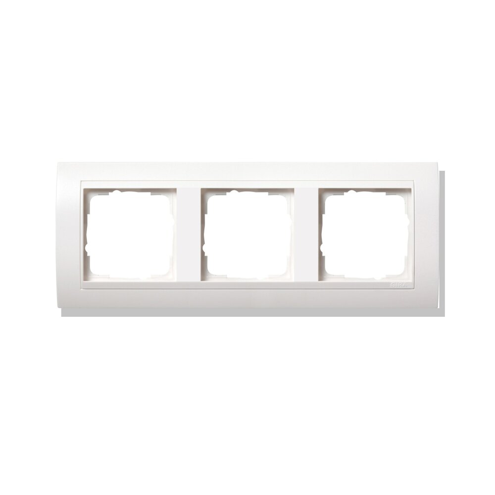 Gira Afdekraam Standard 55, brede uitvoering, speciaal voor gootinstallatie zuiver wit mat studio-variant