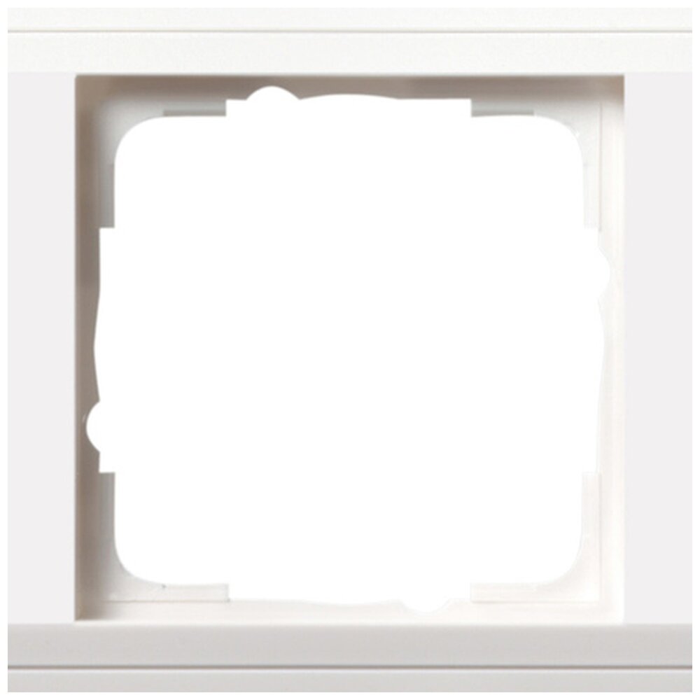 Gira Afdekraam Standard 55, brede uitvoering, speciaal voor gootinstallatie zuiver wit mat detail-variant