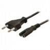 Euro Stroomkabel Euro Male - IEC-320-C7 2.00 m Zwart