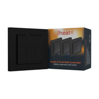 Wandschakelaar Z-Push - Zwart mat - Heatit- Zwave