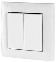 XCOMFORT Wandschakelaar universeel 55 mm, 2-voudig, Wit