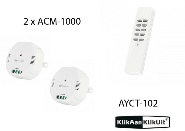 Klikaanklikuit Schakel dubbel inbouwset - AYCT-102 + 2 x ACM-1000
