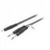 Stereo Audiokabel 2x 6.35 mm Male - 3.5 mm Male 1.5 m Donkergrijs
