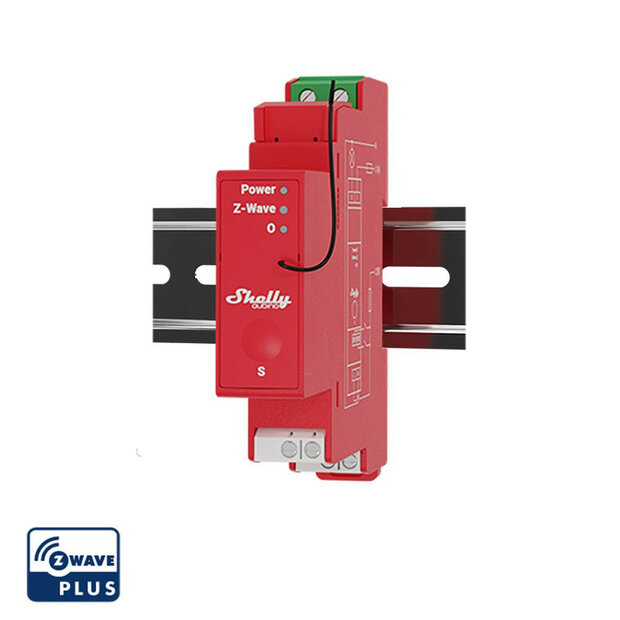 Shelly Qubino Wave 1PM - DIN rail z-wave schakelaar