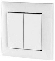 XCOMFORT Wandschakelaar universeel 55 mm, 2-voudig, Wit