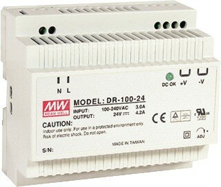 Gordijn 24VDC DIN-rail voeding 4.2A