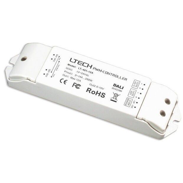 LTech 22641 LED Driver &ndash; Dali &ndash; 12&ndash;24V DC / 5A per kanaal / 200W