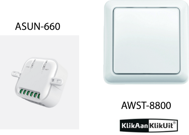 Klikaanklikuit dubbele zonwering/rolluik set - AWST-8800 + ASUN-660