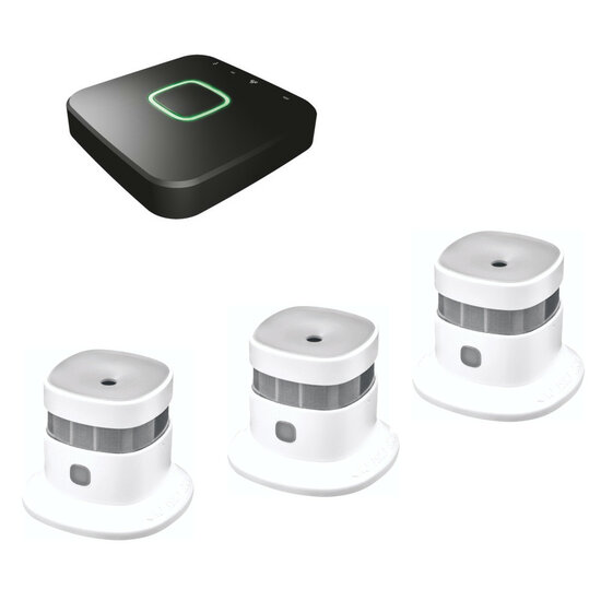 KlikAanKlikUit Set ICS-2000 + 3 x Draadloze Rookmelder