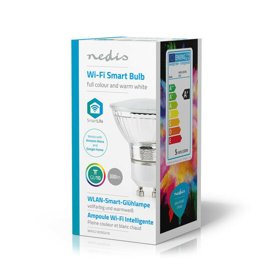 Wi-Fi smart LED-lamp | Full-Colour en Warm-Wit | GU10-PAR16