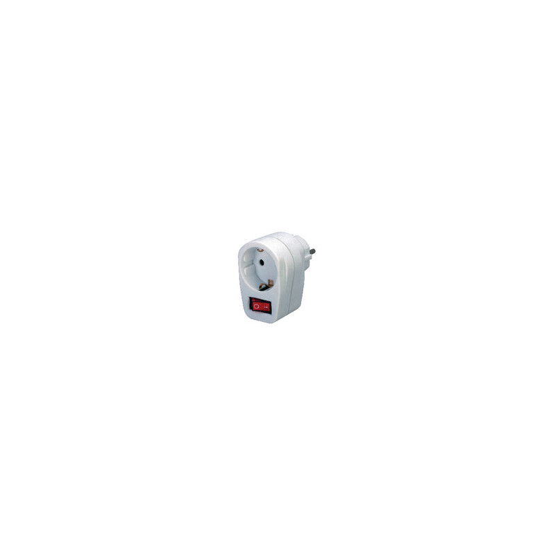 Decoratie Prooi Treinstation Stopcontact Adapter Aan/Uit-Schakelaar F (CEE 7/3) Wit