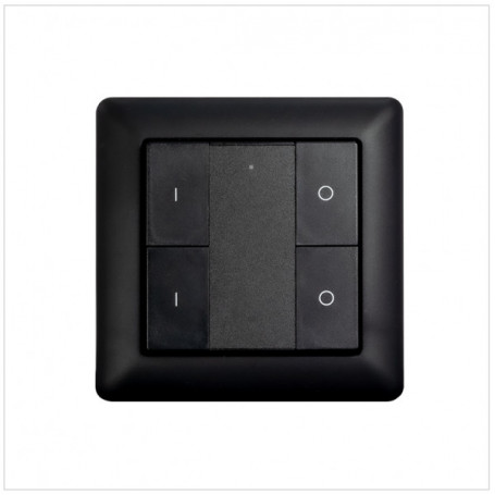 Wandschakelaar Z-Push Button 4 zwart - Heatit- Zwave