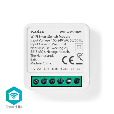 Wi-Fi smart switch inbouw - 16 A